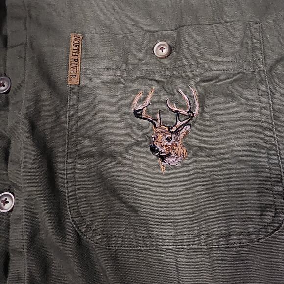 North River Outfitters long sleeve shirt with embroidered deer Size Medium 2249 - Picture 3 of 6